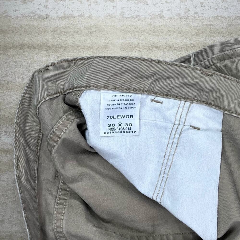 Vintage Y2K Wrangler Cargo Pants 36x30 Baggy Wide Leg Fit Tan Cotton - Picture 4 of 4